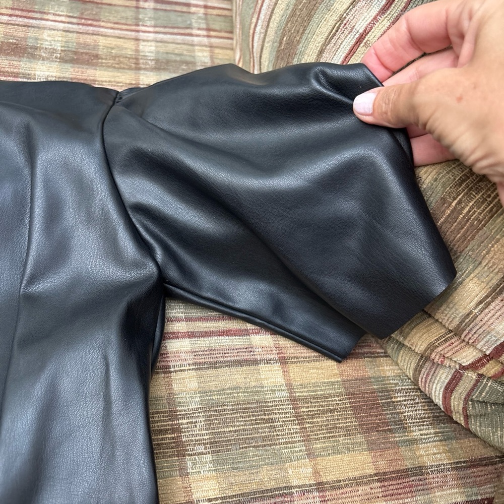 Zara Black Faux Leather Dress - Picture 7 of 7